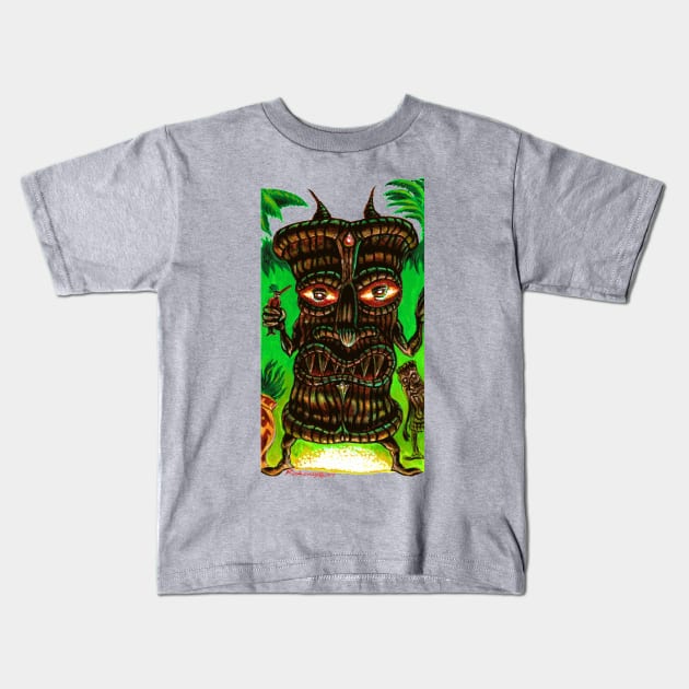 Tiki Doom Kids T-Shirt by RickLucey